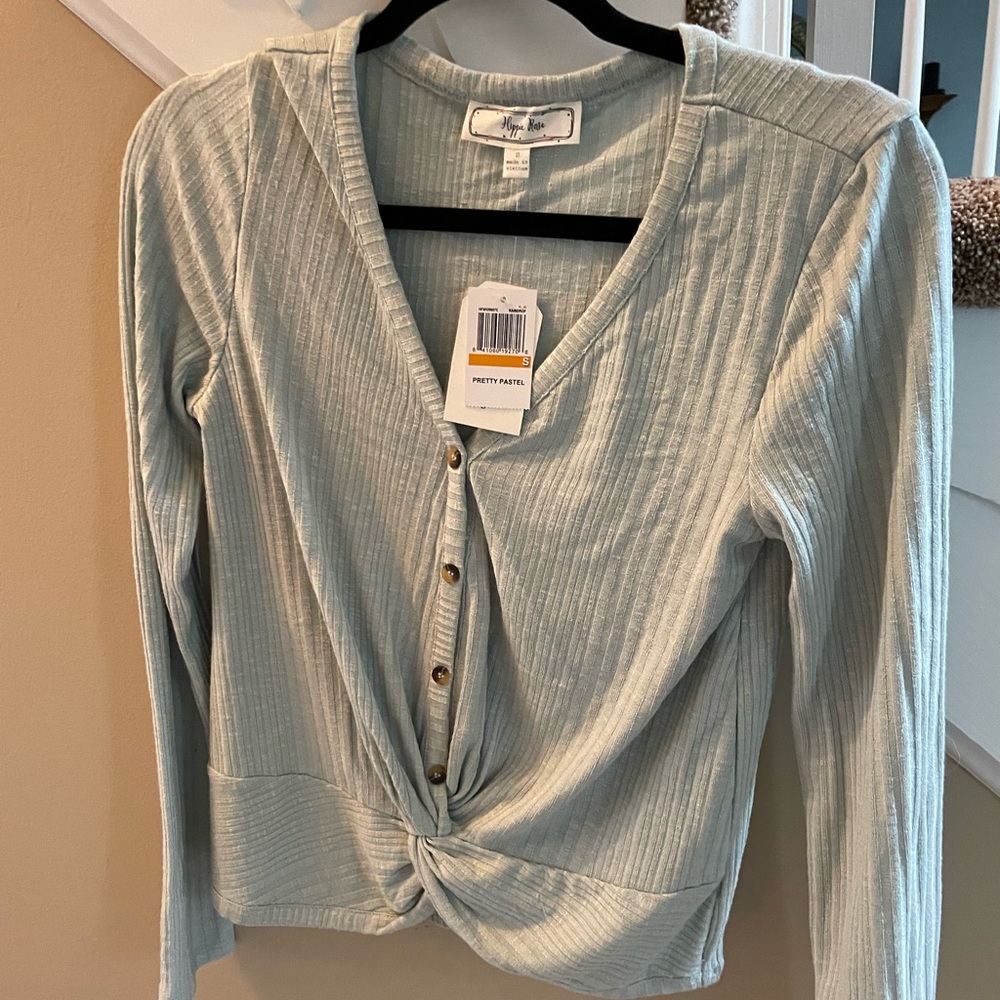 Hippie Rose Size Small Long Sleeve Top, color: raindrop